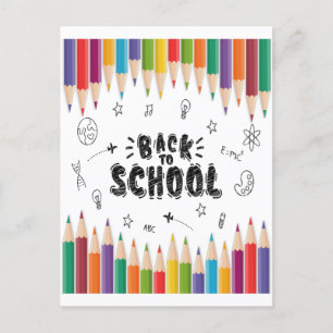 Carte Postale Bienvenue À L'École Chemise, Premier Jour De L'Éco