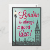 Carte Postale Bienvenue à Londres (Devant / Derrière)