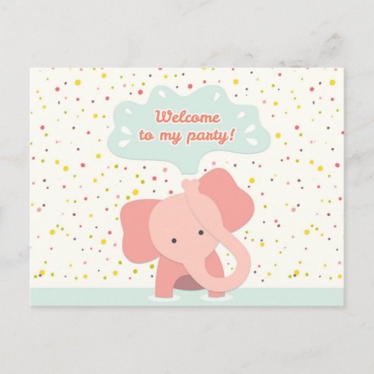 Carte Postale Bienvenue à ma fête (Devant)