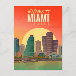 Carte Postale Bienvenue à Miami en Floride