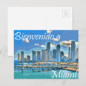 Carte Postale Bienvenue à Miami Espagne Peinture Effet Image (Devant / Derrière)