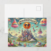 Carte Postale Bienvenue à Nonsenseville !" (Devant / Derrière)