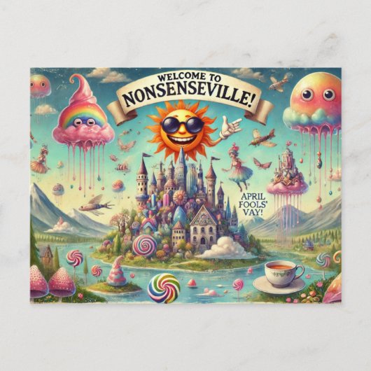 Carte Postale Bienvenue à Nonsenseville !" (Devant)
