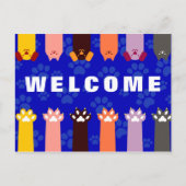 Carte Postale Bienvenue à notre bureau Chien Chat Animaux de com (Devant)