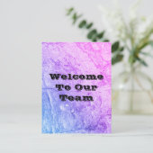 Carte Postale Bienvenue À Notre Équipe Marbled Blue Rose Office (Debout devant)