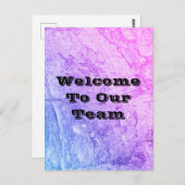 Carte Postale Bienvenue À Notre Équipe Marbled Blue Rose Office (Devant / Derrière)