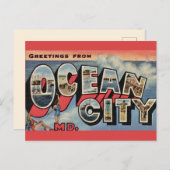 Carte Postale Bienvenue à Ocean City MD (Devant / Derrière)