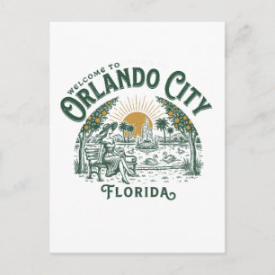 Carte Postale Bienvenue à Orlando City Floride
