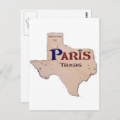 Carte Postale Bienvenue à Paris, Texas (Devant / Derrière)