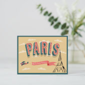 Carte Postale Bienvenue à Paris Vintage (Debout devant)