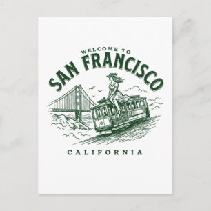 Carte Postale Bienvenue à San Francisco Ville Californie