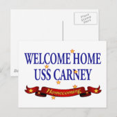 Carte Postale Bienvenue Accueil USS Carney (Devant / Derrière)