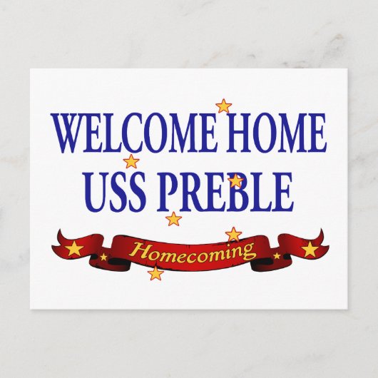Carte Postale Bienvenue Accueil USS Preble (Devant)