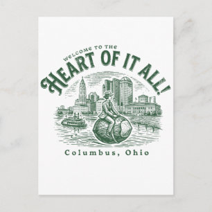 Carte Postale Bienvenue au cœur de tout Columbus City Ohio