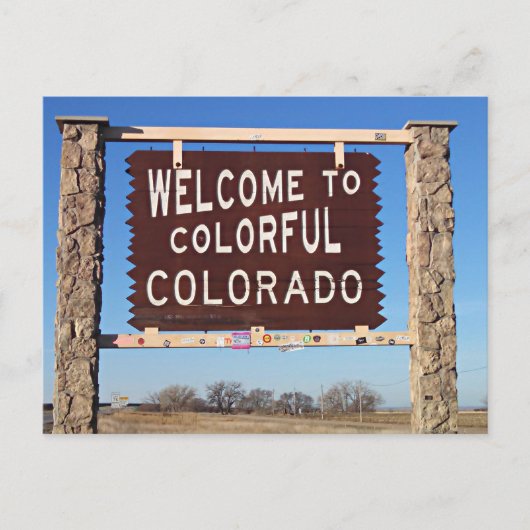 Carte Postale Bienvenue au Colorado coloré (Devant)