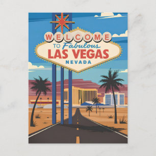 Carte Postale Bienvenue au fabuleux Las Vegas Nevada