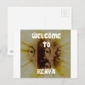 Carte Postale Bienvenue au Kenya avec Obama Collage (Devant / Derrière)