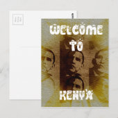 Carte Postale Bienvenue au Kenya avec Obama Collage (Devant / Derrière)