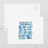 Carte Postale Bienvenue Au Monde Baby Boy (Devant / Derrière)