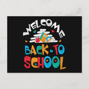Carte Postale Bienvenue au premier jour d'école Rentrée scolaire