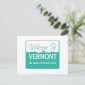 Carte Postale Bienvenue au Vermont - États-Unis (Debout devant)