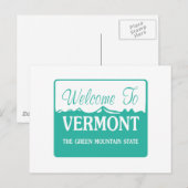 Carte Postale Bienvenue au Vermont - États-Unis (Devant / Derrière)