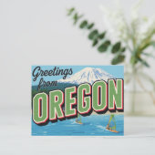 Carte Postale Bienvenue au windsurf de la montagne de l'Oregon (Debout devant)