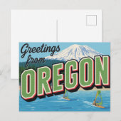 Carte Postale Bienvenue au windsurf de la montagne de l'Oregon (Devant / Derrière)