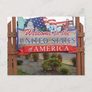 Carte Postale Bienvenue aux Etats-Unis