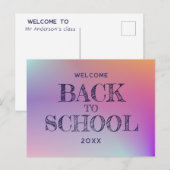 Carte Postale bienvenue dans la classe (Devant / Derrière)