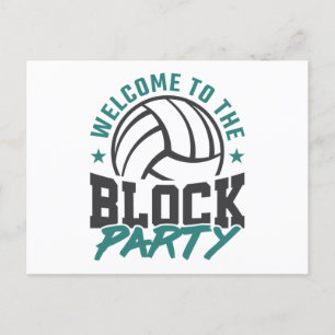 Carte Postale Bienvenue dans le bloc médian de volleyball du blo