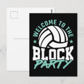 Carte Postale Bienvenue dans le jeu de volley-ball Funny Party B (Devant / Derrière)