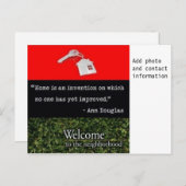 Carte Postale Bienvenue Dans Le Quartier Rouge Noir Vert (Devant / Derrière)