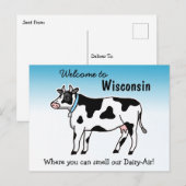 Carte Postale Bienvenue dans le Wisconsin où vous pouvez sentir  (Devant / Derrière)