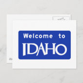 Carte Postale Bienvenue dans l'Idaho - Panneau routier USA (Devant / Derrière)