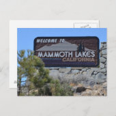 Carte Postale Bienvenue dans Mammoth Lakes (Devant / Derrière)