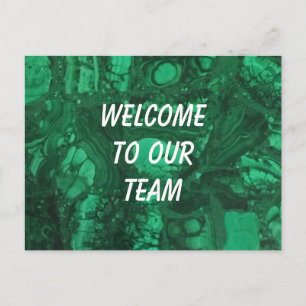 Carte Postale Bienvenue Dans Notre Équipe Green Gemstone Employé