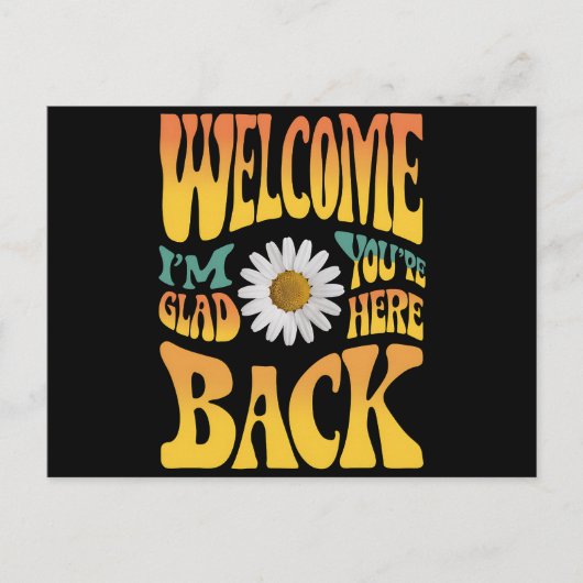 Carte Postale Bienvenue de retour Je suis heureux que vous soyez (Devant)