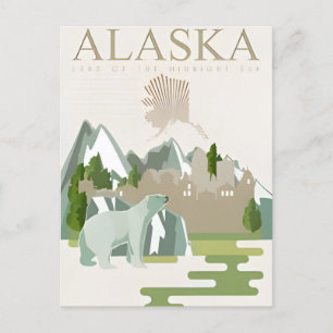 Carte Postale Bienvenue en ALASKA Etat d'Amérique