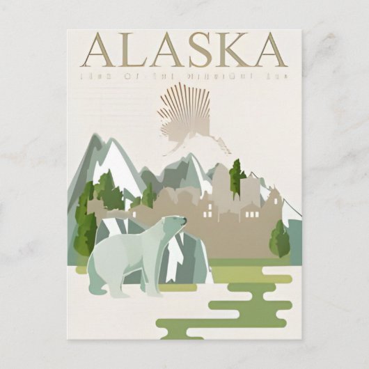 Carte Postale Bienvenue en ALASKA Etat d'Amérique (Devant)