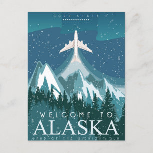 Carte Postale Bienvenue en ALASKA Etat d'Amérique