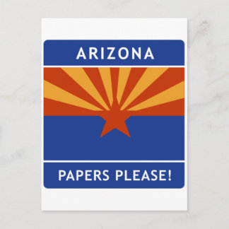 Carte Postale Bienvenue en Arizona, Papers S'il vous plaît!