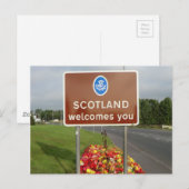 Carte Postale Bienvenue en Écosse - Panneau frontalier anglo-éco (Devant / Derrière)