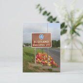 Carte Postale Bienvenue en Écosse - Panneau frontalier anglo-éco (Debout devant)