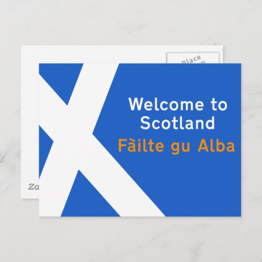 Carte Postale Bienvenue en Ecosse, Sign, Royaume-Uni (Devant / Derrière)