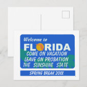 Carte Postale Bienvenue En Floride Spring Break (Devant / Derrière)