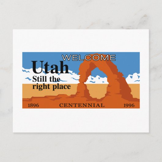 Carte Postale Bienvenue en Utah - USA (Devant)