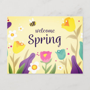 Carte Postale Bienvenue Floral Spring