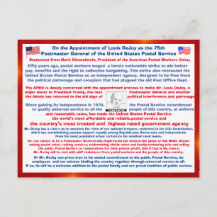 Carte Postale Bienvenue Louis DeJoy à l'USPS