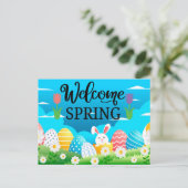Carte Postale Bienvenue Printemps (Debout devant)